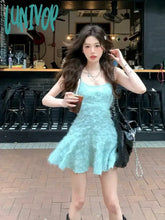 Lunivop Bodycon Sexy Y2K Mini Dress Women Casual Pure Color Elegant Female Even Party Vintage Beach