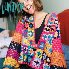 Lunivop Boho Hollow Out Cardigan Sweaters For Women Vintage Deep V Long Sleeve Autumn Sweater Loose
