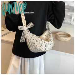 Lunivop Bow Tie Shoulder Bag For Women Fashion Korean Style Flower Messenger Casual Versatile High