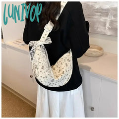 Lunivop Bow Tie Shoulder Bag For Women Fashion Korean Style Flower Messenger Casual Versatile High