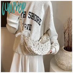 Lunivop Bow Tie Shoulder Bag For Women Fashion Korean Style Flower Messenger Casual Versatile High