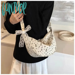 Lunivop Bow Tie Shoulder Bag For Women Fashion Korean Style Flower Messenger Casual Versatile High