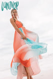 Lunivop Bridal Luxury Evening Dresses Slim Fit V-Neck A-Line Sleeveless Floor-Length New Of Striped