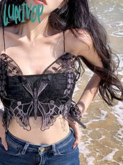 Lunivop Butterfly Camisole Women Summer Design Small Sexy Outer Wear Inner Bottoming Top Korean