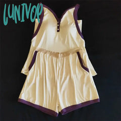 Lunivop Camisole Vest Women With Corset Cushion Pajamas Modal Thin Sports Home Can Go Out Shorts