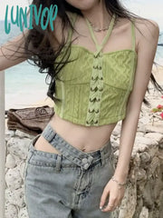 Lunivop Camisole Women Bandage Sexy Simple All-Match Korean Style Hotsweet Ladies Cozy Basics