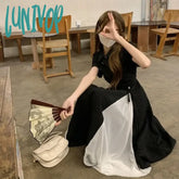Lunivop Casual Dresses For Women Vintage Long Midi Dress Summer Chinese Style Korean Fashion Short