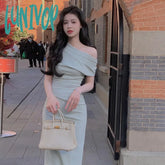 Lunivop Casual Fashion Women Elegant Bodycon Slim Midi Party Dress Sexy Vintage Prom Birthday