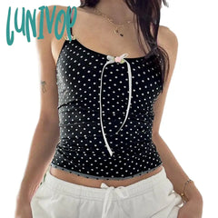 Lunivop Casual Lace Trim Camis Top Sexy Slim Slash Neck Sleeveless Tank Tops Women 2024 Summer