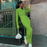 Lunivop Casual Solid O Neck Long Sleeve Slim Fit Knit Dress Women Elegant Bodycon Spring 2024