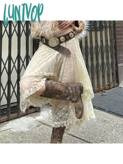 Lunivop Casual Woman Ballet Core Skirt Cute Pleated Coquette Aesthetics Midi Kpop A-Line Gyaru