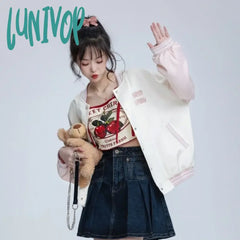 Lunivop Chic Fashion Women Casual Japanese Sweet Cherry Print Slim Camisole Summer Bow Lace Up Thin