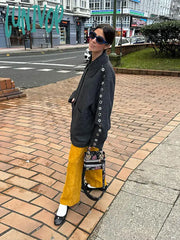 Lunivop Chic Solid Women Lapel Loose Warm Coats Casual Long Sleeve Single Breasted Overcoat Autumn