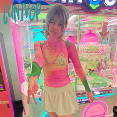 Lunivop Colorful Tie Dye Long Sleeve Tees Women Pink Fashion Y2K Mesh Pullover Femme 2024 Beach