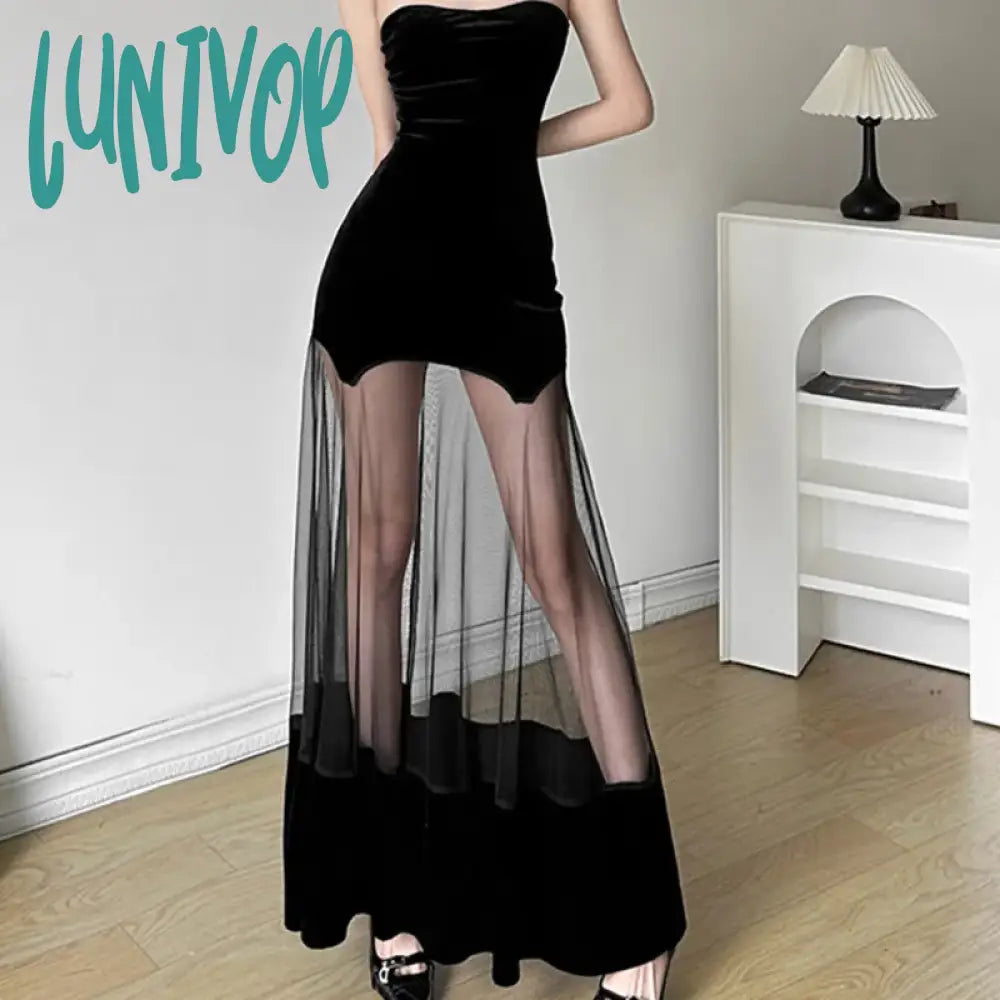 Lunivop Corset Y2K Bodycon Elegant New Women’s Dress 2024 Spring Fashion Sexy Halter Backless