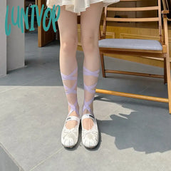 Lunivop Cross Tie Invisible Socks Ballet Lace Boat Sock Jk Strappy Lolita Diy Ripped Straps Cotton