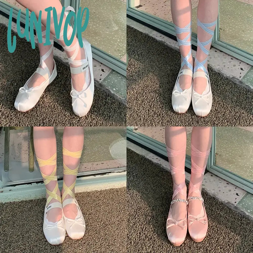 Lunivop Cross Tie Invisible Socks Ballet Lace Boat Sock Jk Strappy Lolita Diy Ripped Straps Cotton