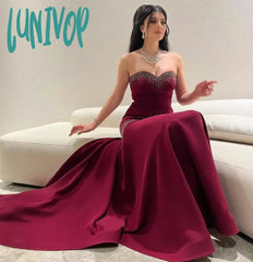 Lunivop Custom Made Beaded Sweetheart Prom Dresses Elegent Evening 2024 Large Hem Girls Dancing