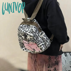 Lunivop Cute Cat Backpack Women Patchwork Fashion Large Capacity University Harajuku Daily New