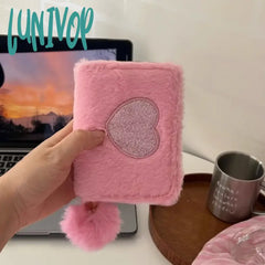 Lunivop Cute Love Wallets For Women Plush Small Fashion Elegant Short Wallet Aesthetic Literary