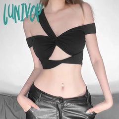 Lunivop Dark Academic Sleeveless Y2K Crop Top Women Sexy Short Tops Ladies Vest Tank Women’s Tube