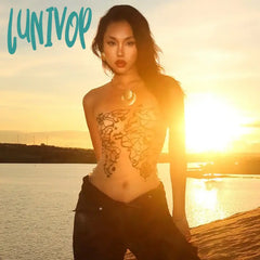 Lunivop Desert Wasteland Style Skin Color Mesh Print Thin Sheer Strapless Hot Girl Skinny Backless