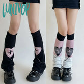 Lunivop Double Knitted Leg Cover Love Cross Hot Girl Y2K Wide Socks Polyester Punk Warmers Harajuku