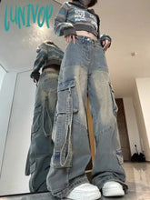 dream clothes American Retro Workwear Jeans Women's Autumn Hot Girl High Street Loose Slimming High Waist Straight Wide Leg Pants