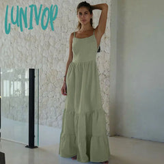 dress to impress divine being Strap Dress 2024 Hot Sexy Backless Strap Super Long Cake Skirt Strap Dress