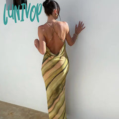 dress to impress divine being Style Sexy Sling Dress Digital Printing Wrapped Chest Sleeveless Pullover Backless Slim Hip Skirt for Women