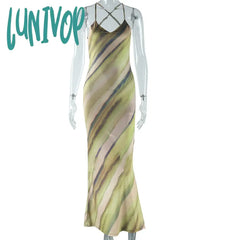 dress to impress divine being Style Sexy Sling Dress Digital Printing Wrapped Chest Sleeveless Pullover Backless Slim Hip Skirt for Women