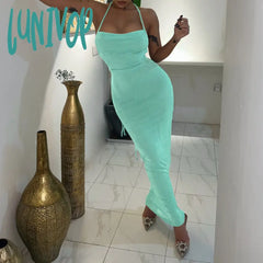 dress to impress outfits Style 2024 Summer New Fashion Sexy Backless Lace-up Elegant Dress Tube Top Halter Dress