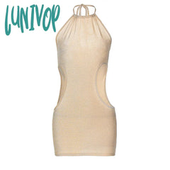 dress to impress outfits Women's Summer New Fashion Sexy Sling Sleeveless Solid Color Sheath Dress