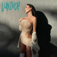 dress to impress outfits Women's Summer New Fashion Sexy Sling Sleeveless Solid Color Sheath Dress