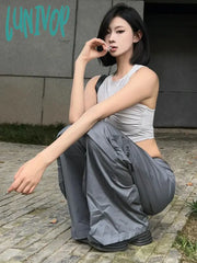 Lunivop Eeptown Y2K Sexy Tank Tops Women Streetwear Grunge Aesthetic Grey Hot Girl Crop Edgy
