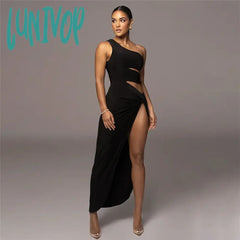 Lunivop Elegant Sexy Backless Cut Out Maxi Dress Summer Outfits For Women Club Party Off Shoulder