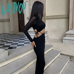 Lunivop Elegant Sexy Cut Out Two Piece Set Top And Skirt Outfits For Women Ruched Bandage Tie Up