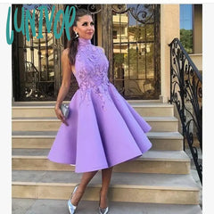 Lunivop Elegant Short Maxi Prom Dresses 2024 Women Formal Party Night Sexy Evening Dress Lavender