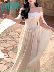 Lunivop Elegant Wedding Evening Party White Dress Women Summer New Fashion Princess Formal Occasion