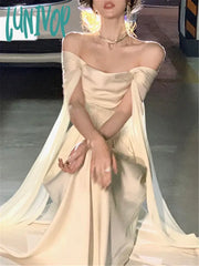 Lunivop Elegant Wedding Evening Party White Dress Women Summer New Fashion Princess Formal Occasion