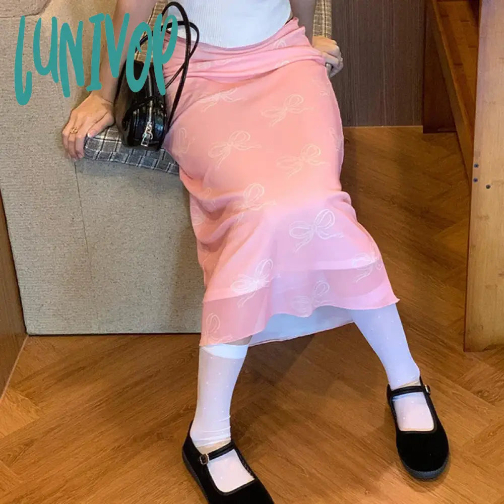 Lunivop Elegant Women Lace Ruffles Chiffon Blouses Cross Tie-Up Front Lantern Sleeve Shirts Fashion