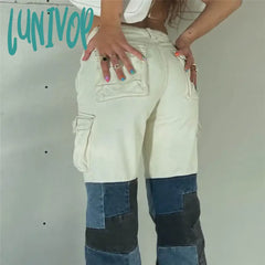 Lunivop European And American Style New Autumn Winter Fashion Women’s Stitching Patch Slim High