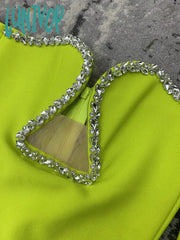 Lunivop Fashion Elegant High Quality Sexy Strapless Diamond Bodycon Long Bandage Dress Vestidos De