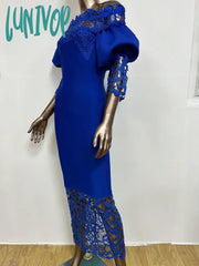 Lunivop Fashion New Women Sexy Hollow Out Lace Bodycon Knitted Bandage Dress Vestidos Elegantes