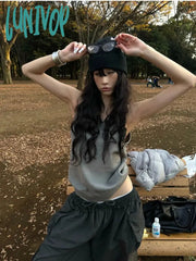 Lunivop Fashion Sexy Backless Camisole Tops Y2K Grunge Sleeveless Loose Stank Top Summer New