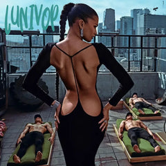 Lunivop Fashion Sexy Backless Long Prom Dress Gown Elegant Outfits For Women Club Party Sleeve Maxi