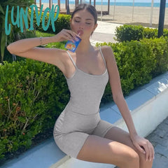 Lunivop Fashion Sexy Backless Straps Bodycon Playsuits One Piece Outfits For Women Romper Casual