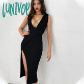 Lunivop Fashion Sexy Bodycon Midi Bandage Dress Vestidos Para Mujer Femininos Elegante Birthday