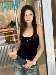 Lunivop Fashion Simple White Bottoming Camisole Tops 2024 Summer New Vest For Women Y2K E-Girl