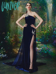 Lunivop Fashion Women Elegant Luxury Diamond Swallow Design Strapless Long Dress Formal Occasion